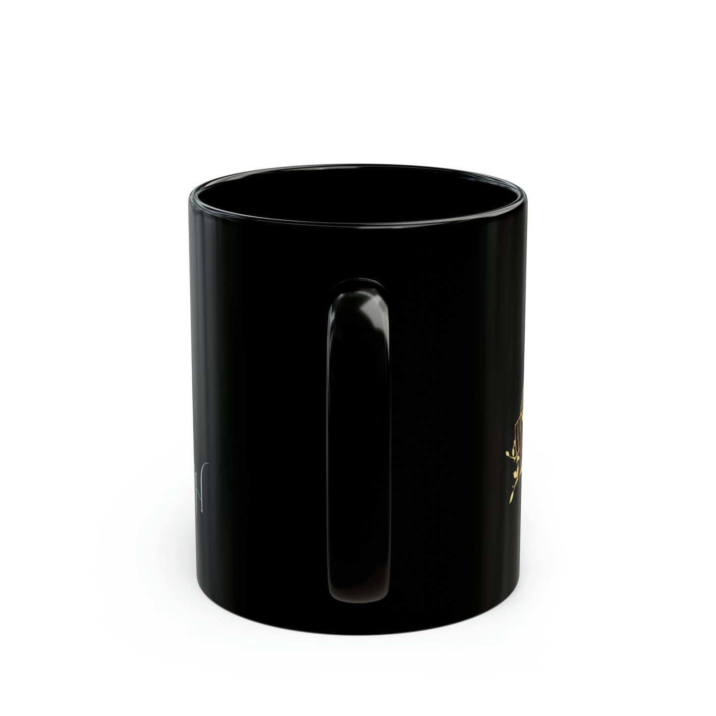 Arrow and Leaf Golden Dream Black Mug