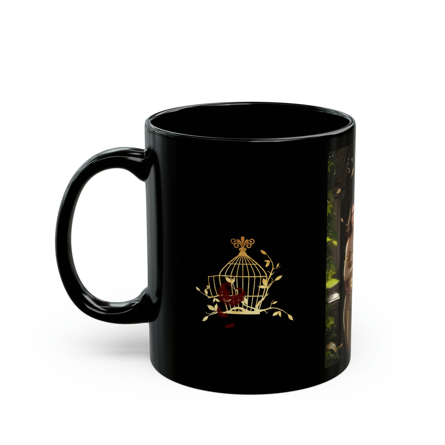 Arrow and Leaf She's Mine Black Mug