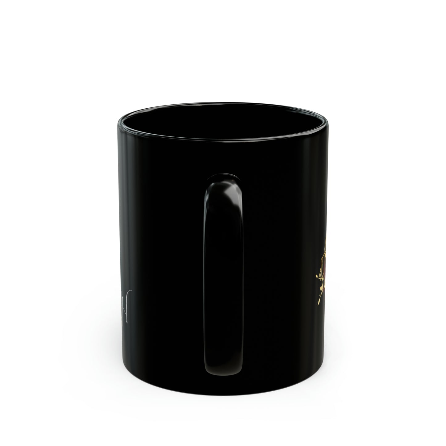 Arrow and Leaf She's Mine Black Mug