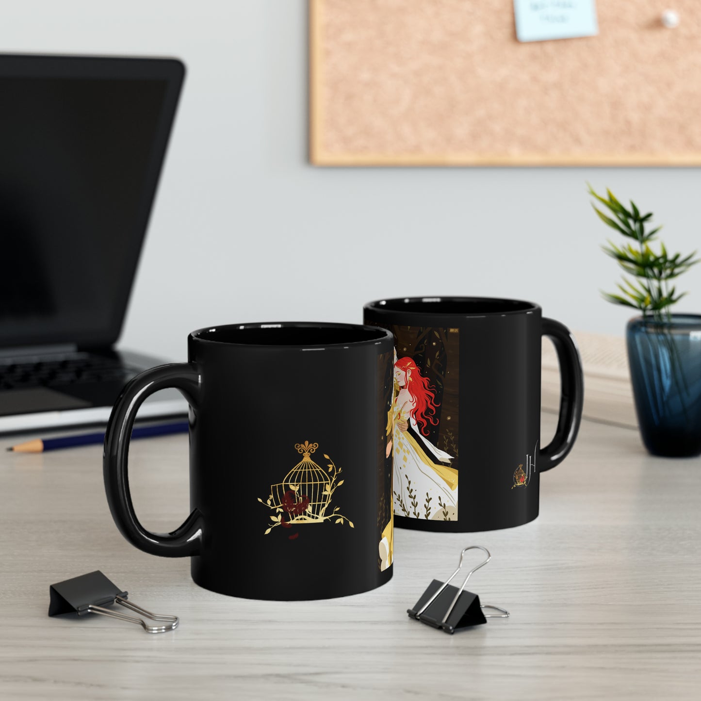 Lara and Ever - Samhain Dance Black Mug