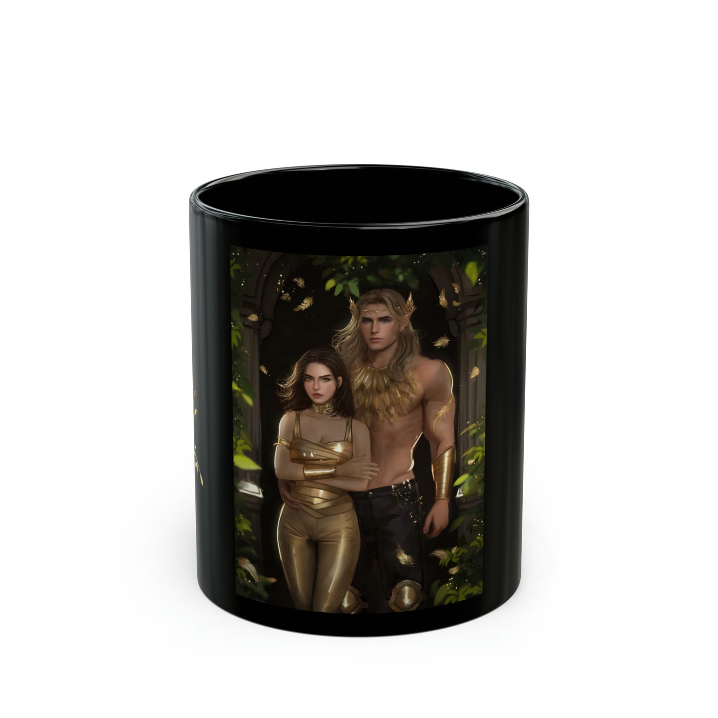 Arrow and Leaf She's Mine Black Mug