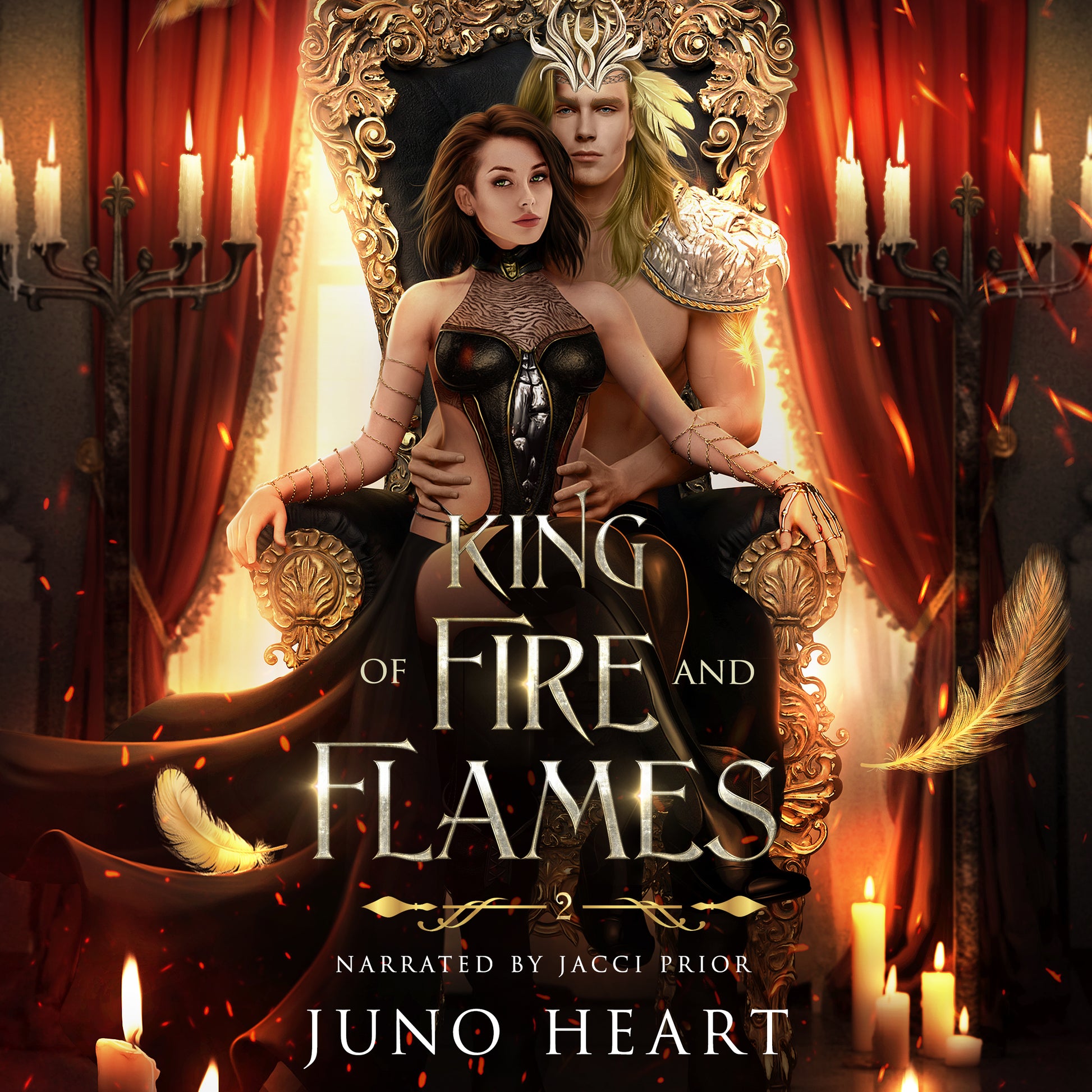 Full cover King of Fire and Flames steamy fantasy romance audiobook fae king and queen cover version