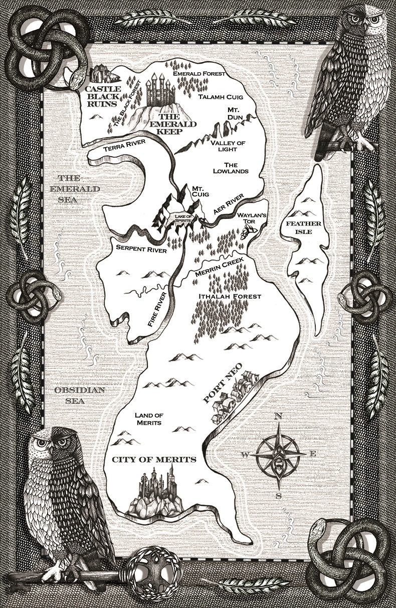 King of Merits map by Ilse Brookes Design. A swoony fae fantasy romance book by Juno Heart. Book 3 in the series